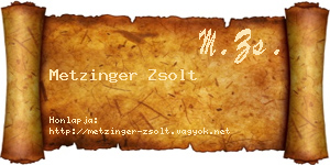 Metzinger Zsolt névjegykártya